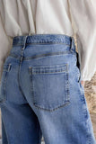 Retro Wide Leg Embroidered Jeans for Women