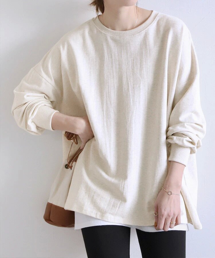Sweat-shirt oversize en coton rayé pour femme