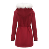 Winter Detachable Fur Hooded Cotton Coat
