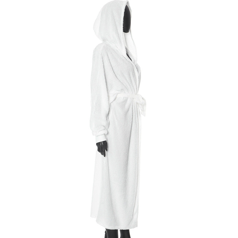Bejirog Langer Winter-Windbreaker mit Kapuze