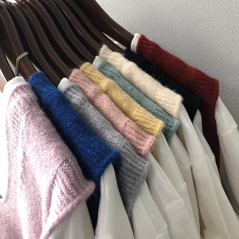 Frühlings-Preppy-V-Ausschnitt, lockere, ärmellose Strickweste für Damen