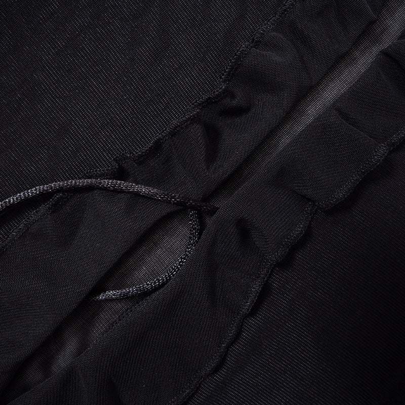 Beachwear-Netzkleid mit Holzdetails