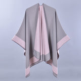 Double-Sided Frame Piping Shawl Light Pink