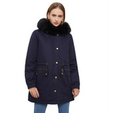 Fur Collar Hooded Winter Coat for Women