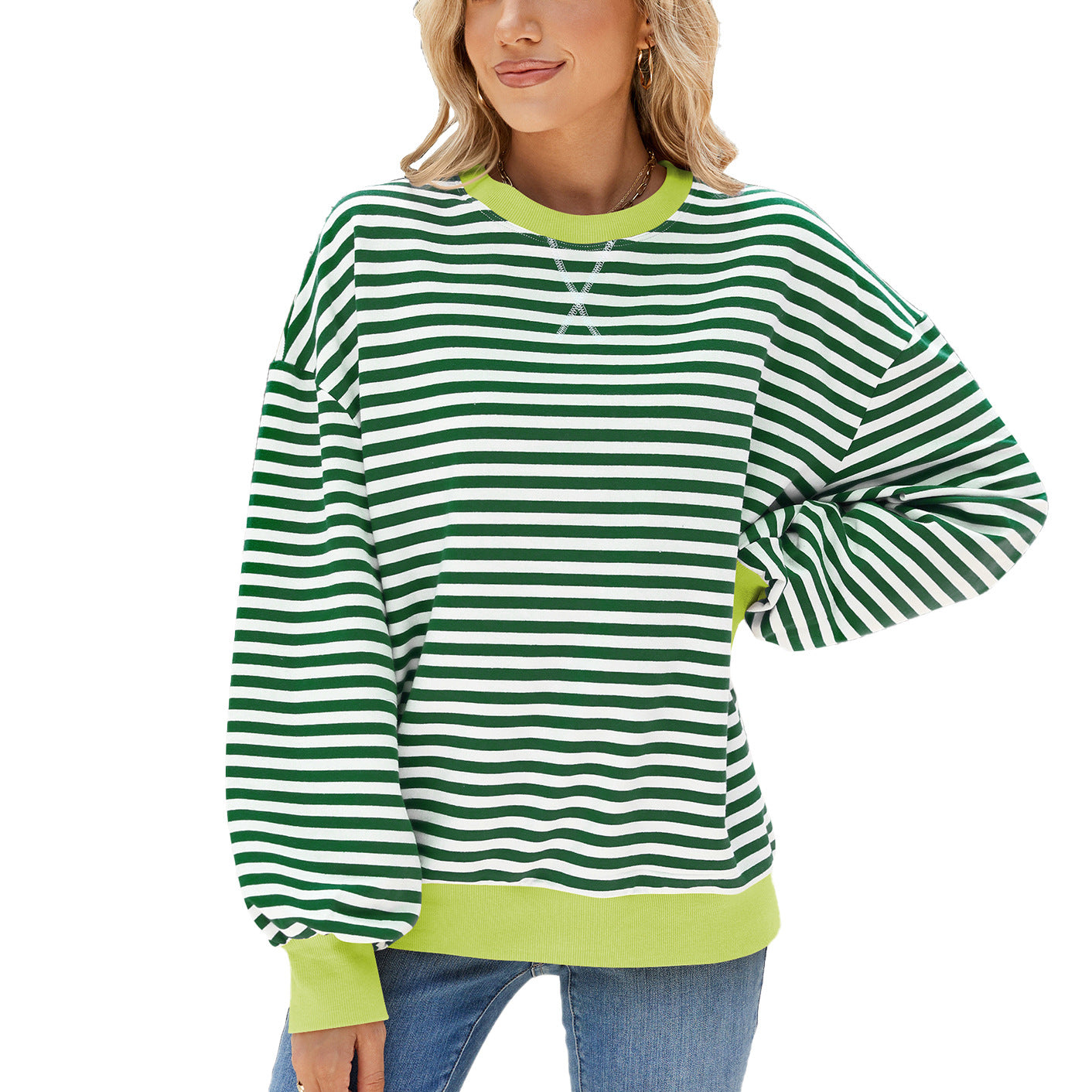 Green White Stripes