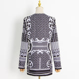 Blazer mit V-Ausschnitt und Bubble-Beads-Print