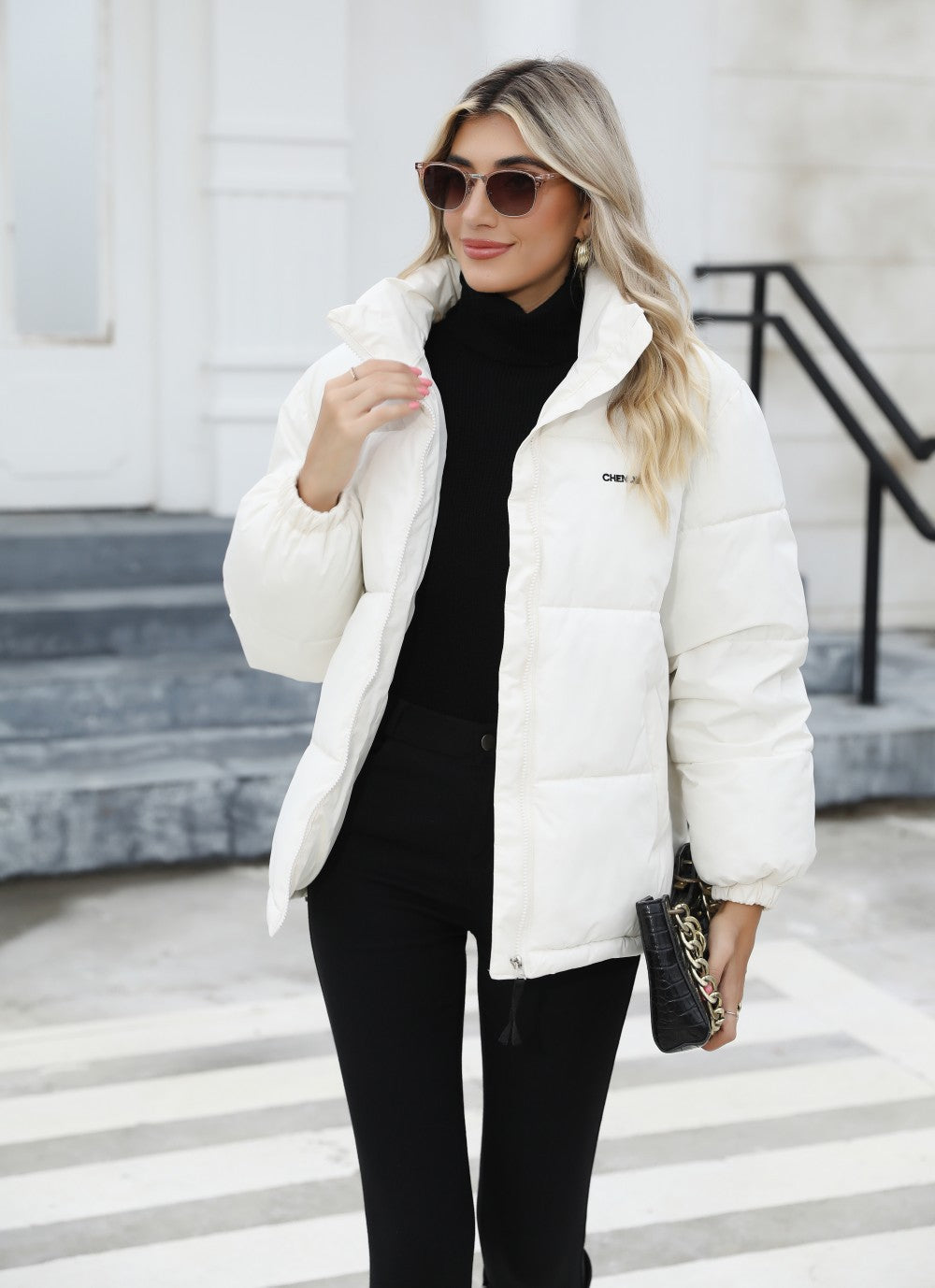Manteau matelassé chaud en coton pour femme