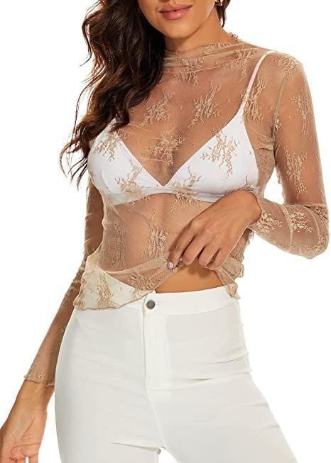 Long Sleeve Slim Lace Pullover Sun-Proof Base Layer