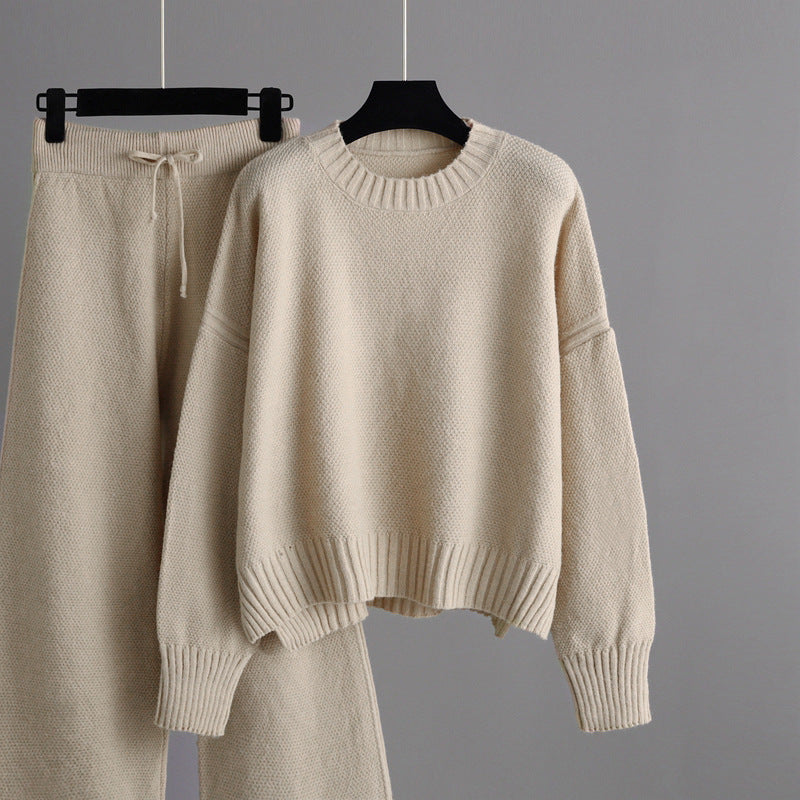 Casual Knit Sweater and Pants Two-Piece
