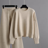 Casual Knit Sweater and Pants Two-Piece