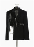 Asymmetrischer Blazer mit Gürtel für Damen