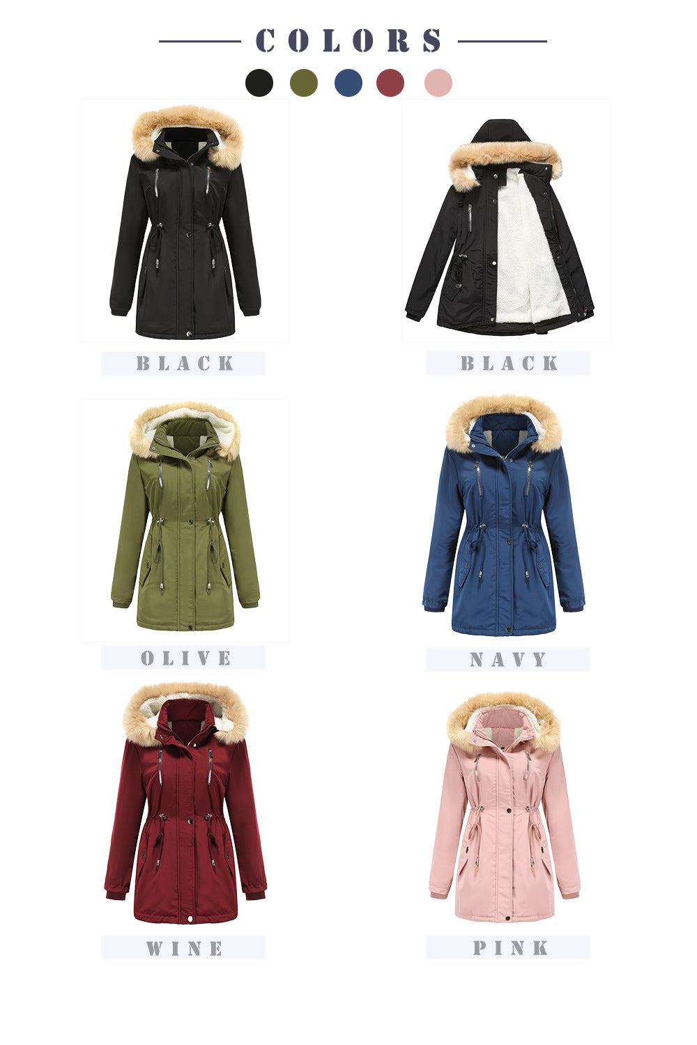 Thick Lambskin Fleece Padded Winter Coat