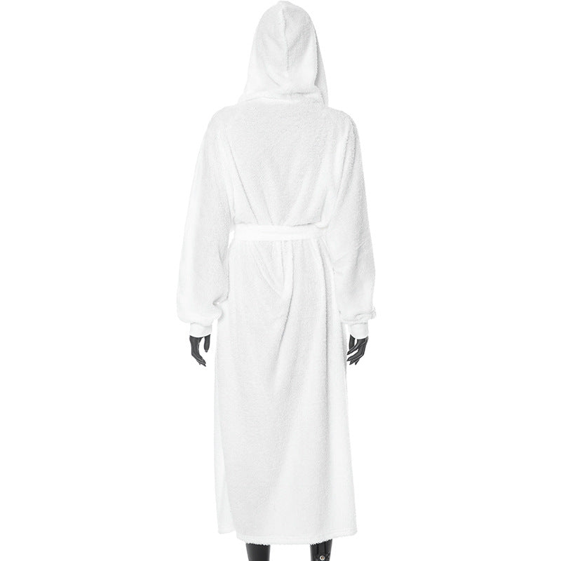 Bejirog Langer Winter-Windbreaker mit Kapuze