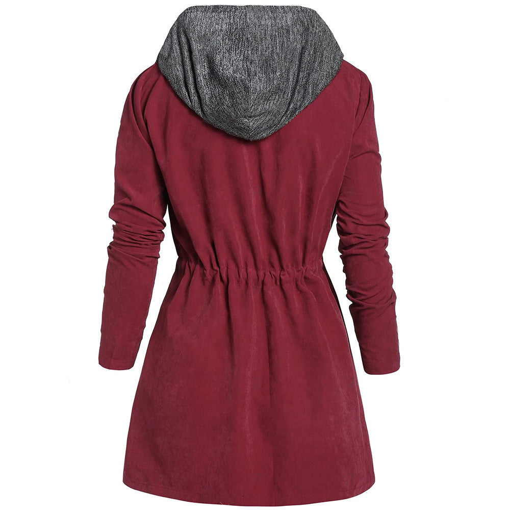 Mid-Length Hooded Cotton Padded Coat