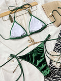 Criss Cross Bandage Bikini mit Strass