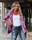 Sequin Collared Casual Loose Blazer