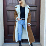 Women’s Thickened Fleece Lamb Wool Long Fur Coat