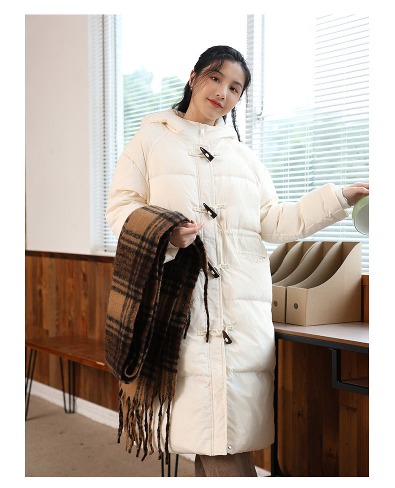 Half-High Collar Hooded Down Jacket – Ultra-Warm & Windproof