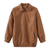 Oversize-Lederjacke für Damen