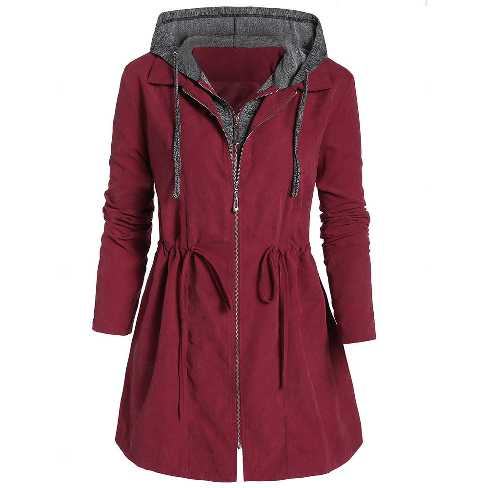 Mid-Length Hooded Cotton Padded Coat