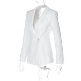 Backless Slim Fit Long Sleeve Blazer