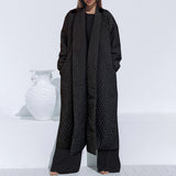 Manteau matelassé en coton à boutonnage simple pour femme