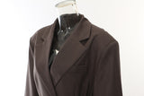 Double Belt Asymmetric Long Blazer Top