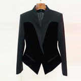 Schmaler Blazer mit Samtnähten und Sternen