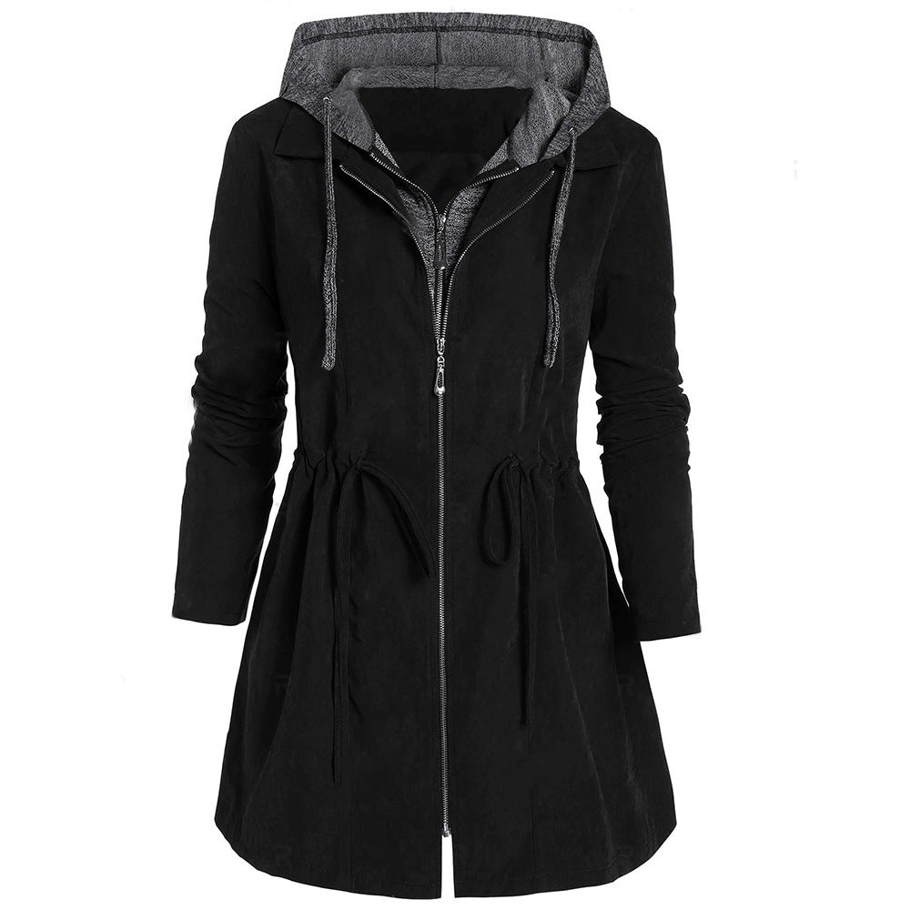 Mid-Length Hooded Cotton Padded Coat