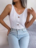 Casual V Neck Buttons Plait Cardigan for Women