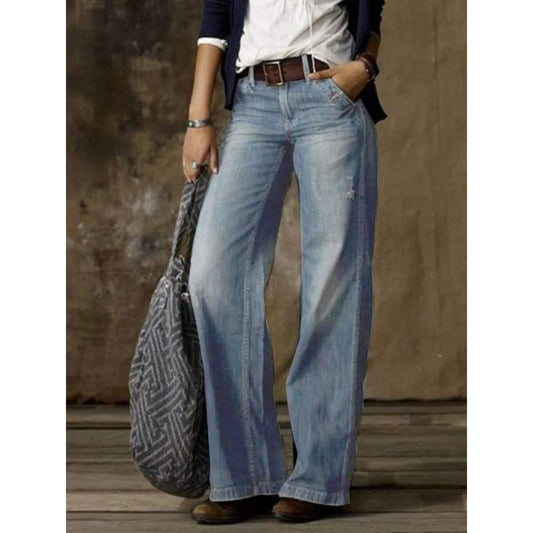 Retro Wide Leg Casual Jeans for Women