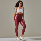 High Waist Faux Leather Leggings for Women