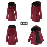 Fur Collar Hooded Winter Coat for Women