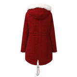 Velvet Cotton Warm Parka with Fur Collar