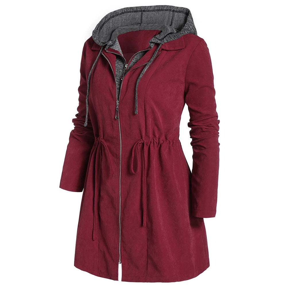 Mid-Length Hooded Cotton Padded Coat