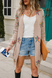 Mid-Length Five-Pointed Star Knitted Cardigan
