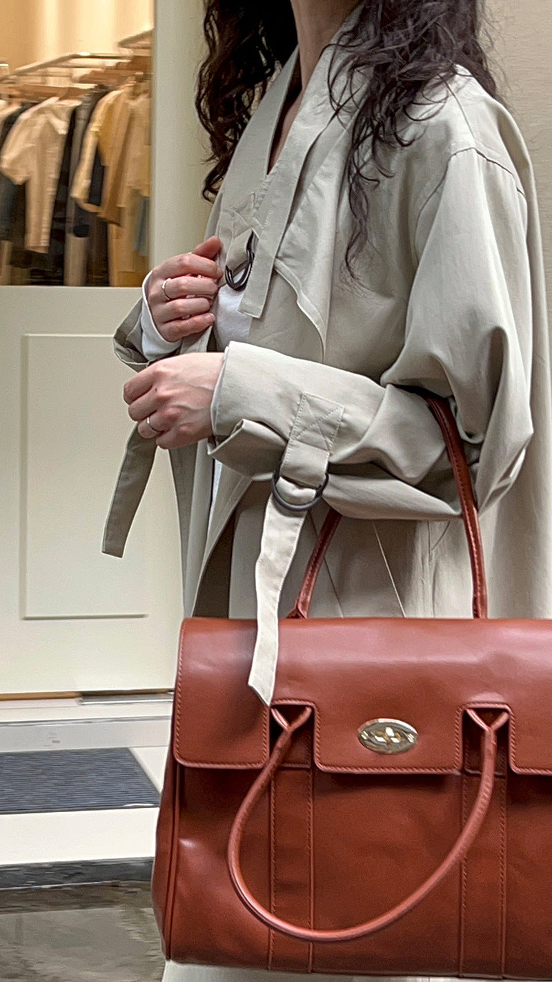 British Minimalist Over-the-Knee Trench Coat