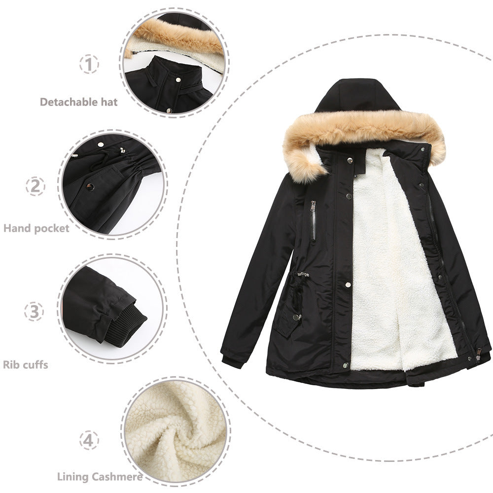 Thick Lambskin Fleece Padded Winter Coat