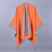 Doppelseitiger Schal mit Paspelierung Orange Khaki