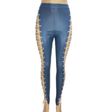 Slim Criss Cross Strap Casual Pants