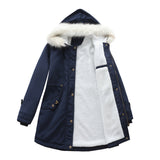 Winter Detachable Fur Hooded Cotton Coat
