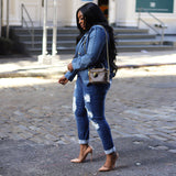 Schmaler, zweireihiger Denim-Blazer