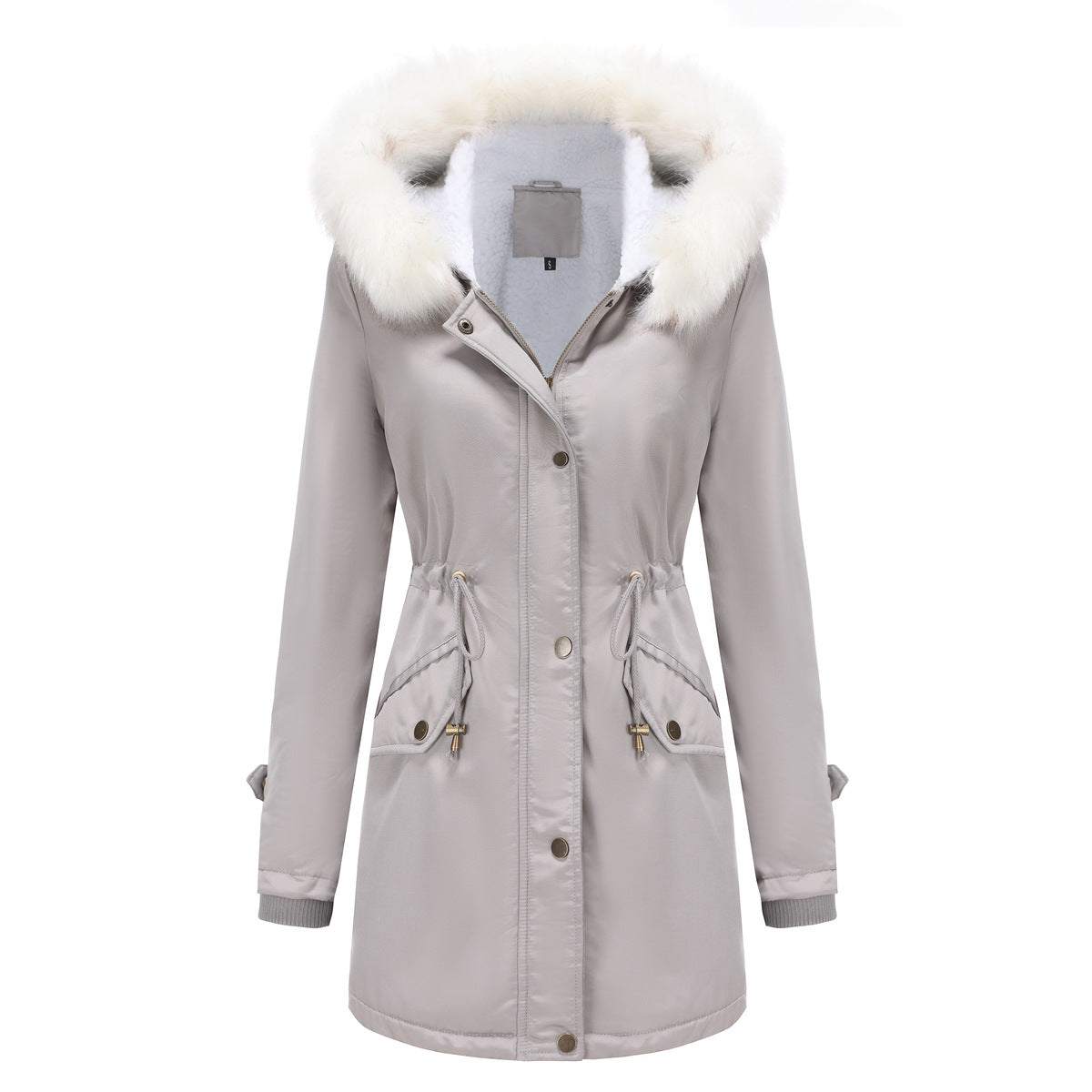 Winter Detachable Fur Hooded Cotton Coat