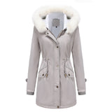 Winter Detachable Fur Hooded Cotton Coat