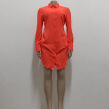 Casual Solid Color Shirt Dress for Women – Stylish & Comfy