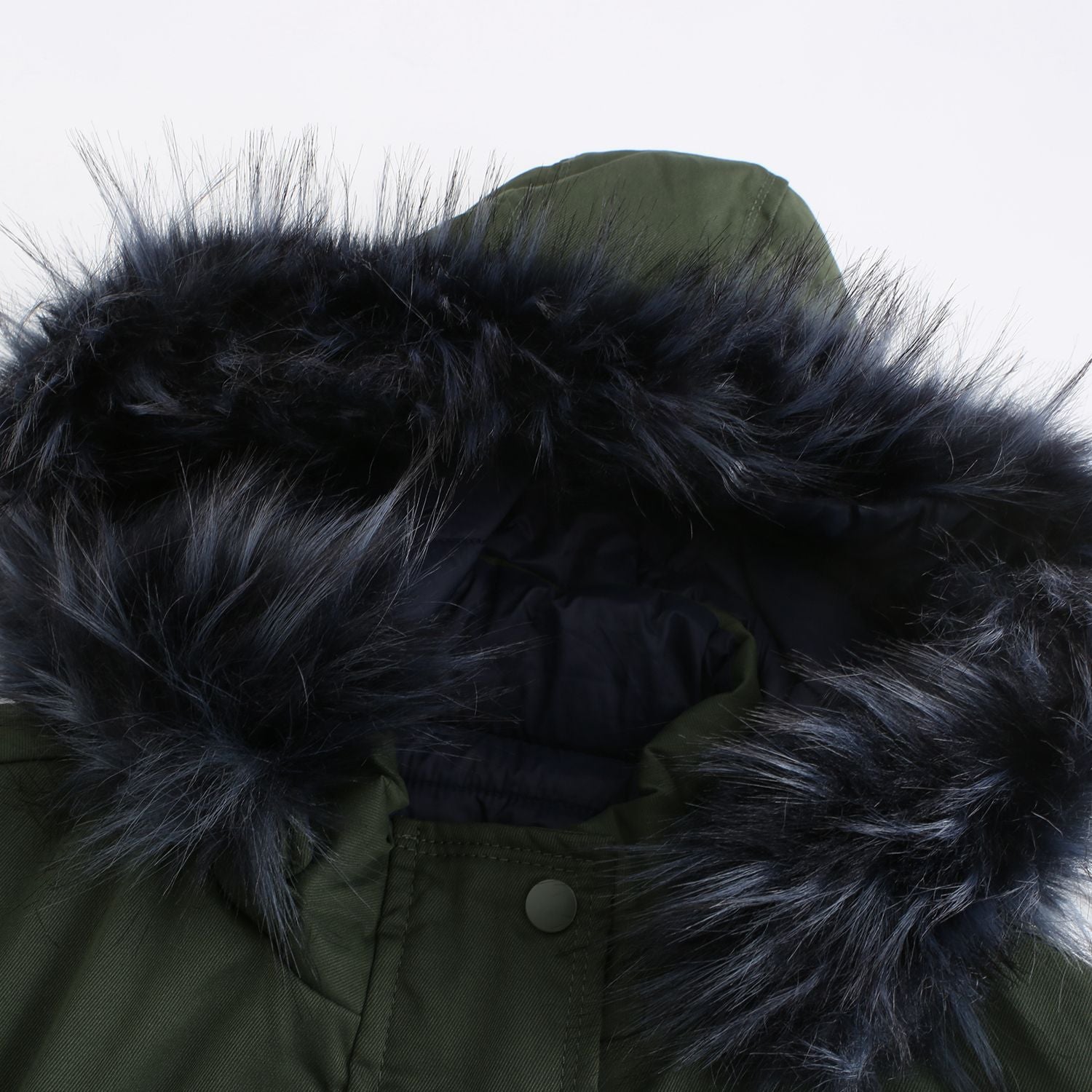 Doppelseitig gesteppter Parka mit Pelzkragen