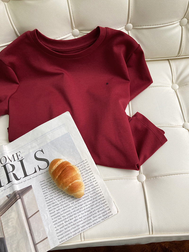 Letter Graphic Embroidered Short Sleeve T-Shirt for Women