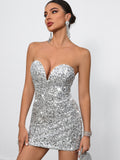 Amoi – Rückenfreies, figurbetontes Partykleid mit Pailletten