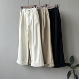 High Waist Tencel Cotton Wide Leg Pants