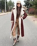 Women’s Thickened Fleece Lamb Wool Long Fur Coat